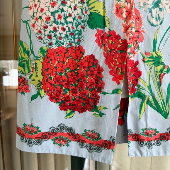 NWT Cara Cara Jackie Skirt, Light Blue with Red Floral Pattern, “Floral Dew” - Picture 5 of 8